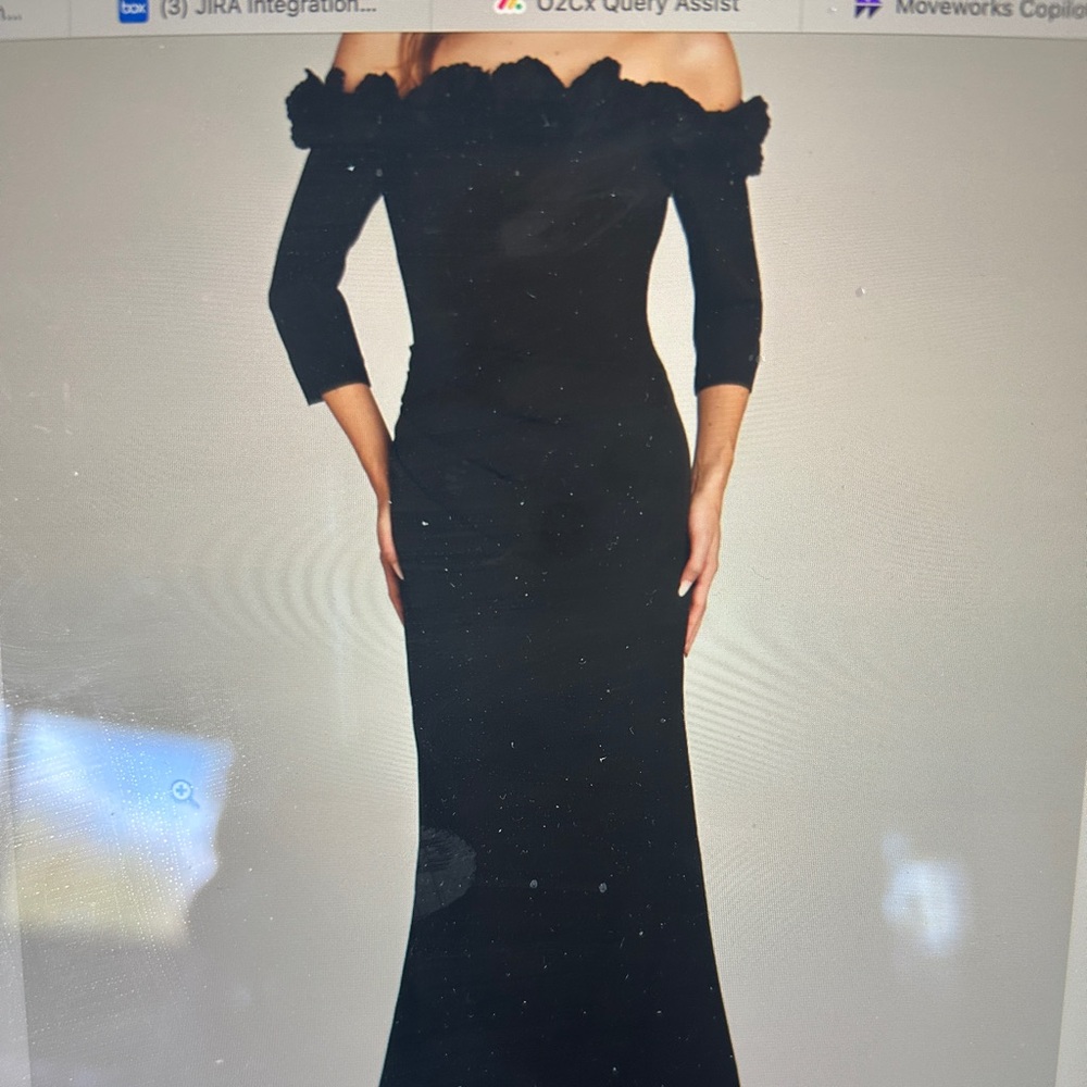 Beautiful Navy Off-Shoulder Long Dress